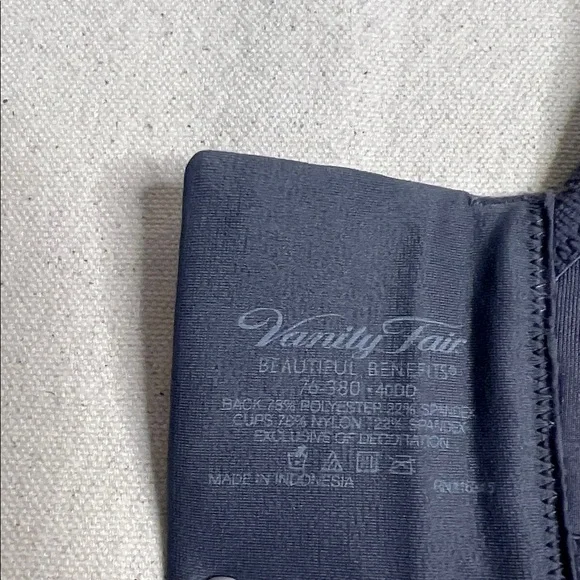 Vanity Fair Beautiful Benefits 40DD Gray Full Coverage Underwire Bra - Picture 5 of 5